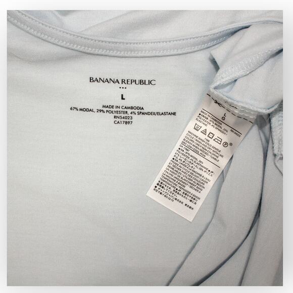 Large BR BananaRepublic Scoop Modal LightBlue Tee • Yellow Floral Cami Tank - Picture 4 of 12